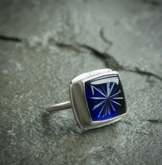 Frozen in Time: Igloo Brick — A Bridewell Stone Ring in Sterling Silver — Size 7 3/4