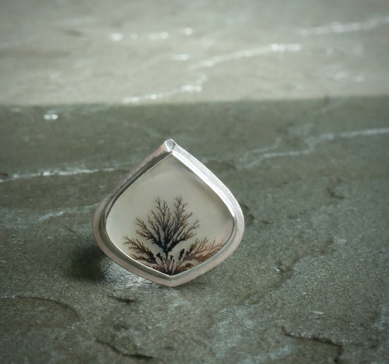Bulbs in Bloom — A Dendritic Agate Ring in Sterling Silver — Size 9