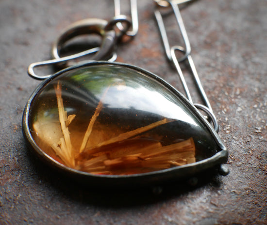 Frozen in Time: Grounding Earth — A Bridewell Stone Pendant Necklace in Sterling Silver and Gold