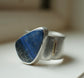 Nighttime in the Cosmos — A Boulder Opal Ring in Sterling Silver and 14kt Gold — Size 6 1/2 to 6 3/4