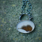 Dunes of Castle Hill — A Dendritic Agate Pendant Necklace in Oxidized Sterling Silver