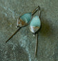 Shoreline Drops — A Pair of British Columbia Ocean Picture Jasper Drop Earrings in Oxidized Sterling Silver