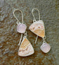 Mauve Mountains — A Pair of Crazy Lace Agate and Lavender Chalcedony Dangle Earrings in Sterling Silver