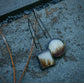 Picture Windows — A Pair of Dendritic Agate Drop Earrings in Oxidized Sterling Silver and 24kt Gold Leaf