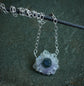 March’s Flower — An Amethyst Stalactite Slice Pendant Necklace in Sterling Silver