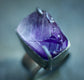 Violet Ice — An Natural Edged Amethyst Statement Ring in Oxidized Silver — Size 7 1/2