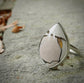 Autumnal Petal — A Brecciated Lilac Mookaite Ring in Sterling Silver and Solid 14kt Gold — Size 6 to 6 1/4