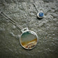 Dusk on the Dunes — A Green Jasper Landscape Pendant Neckalce in Sterling Silver