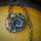 Mystic Vortex — A Druzy Maligano Jasper Pendant Necklace in Oxidized Sterling Silver