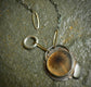 Eternal Sunflower — A Dendritic Agate and Tourmaline Pendant Necklace in Oxidized Sterling Silver and 14kt Gold