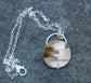 Sands of Time — A Petrified Wood Landscape Pendant Necklace in Sterling Silver and 14kt Gold