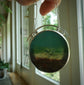 Underwater Mountain — A Scenic Opalized Petrified Wood Pendant Necklace in Sterling Silver