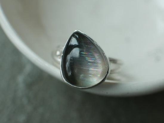 Fortune Teller Ring — A Rare Malawi Moonstone set in Sterling Silver — Size 6 1/2