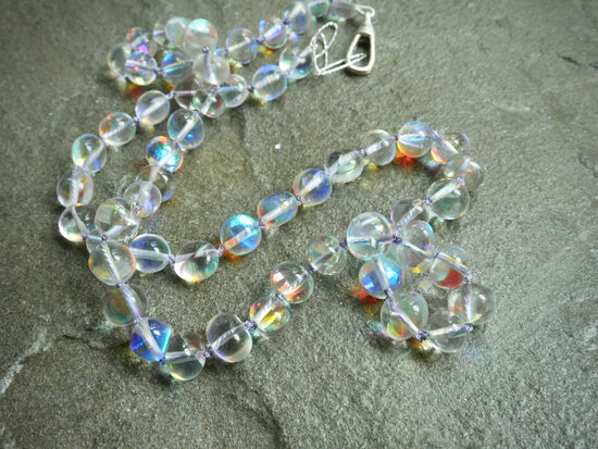 Mermaid Quartz Beaded Necklace in Sterling Silver