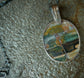 Up with the Morning Dew — An Opalized Petrified Wood Pendant Necklace in Oxidized Silver and 14kt Gold