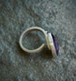 Twilight Purple — An Amethyst Diving Board Ring in Sterling Silver — Size 8 1/2