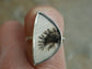 Dandelion Illumination — A Dendritic Agate Ring in Sterling Silver 6 3/4 to 7