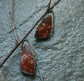 Art Class Prints — A Pair of Petrified Opalized Wood Dangle Earrings in Oxidized Sterling Silver