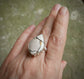 Autumnal Petal — A Brecciated Lilac Mookaite Ring in Sterling Silver and Solid 14kt Gold — Size 6 to 6 1/4