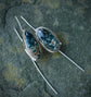 Forest Edge — A Pair of Mismatched Morning Dew Jasper Drop Earrings in Sterling Silver and Gold