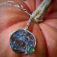 Secret Garden — A Plume Petrified Wood and Serpentine Necklace in Sterling Silver and Brass