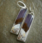 Twilight Splendor — A Pair of Purple Moss Agate Landscape Dangle Earrings in Sterling Silver