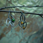 Little Branches — A Ethiopian Opal and Jade Pair of Drop Earrings in Oxidized Sterling Silver