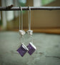 Frozen in Time: Frosty Lilacs — A Pair of Bridewell Stone Dangle Earrings in Sterling Silver
