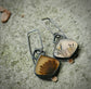 Changing Seasons — A Pair of Mismatched Dendritic Agate Earrings in Oxidized Sterling Silver and Gold