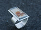 Scarlett Blooms — An Orange Red Dendritic Agate Ring in Sterling Silver — Size 6