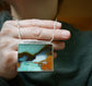 Baby Blue Skies — A Rare Gemscilia Scenic Landscape Reversible Pendant Necklace in Sterling Silver