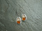Deep in The Golden Hour — A Pair of Montana Agate Landscape Earrings in Sterling Silver and Gold