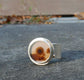 Sunflower Fields — A Dendritic Agate Ring in Sterling Silver and Solid 14kt Gold - Size 7 3/4