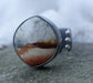 Powder Play — A Polychrome Jasper Winter Landscape Ring in Oxidized Silver — Size 9 to 9 1/2