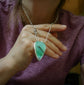 Hidden Scenes — Deep Sea Dive; A Petrified Blue Wood Opal Pendant Necklace in Sterling Silver