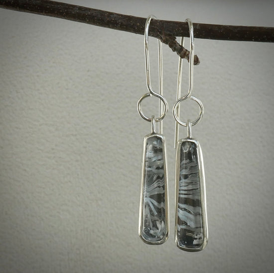Frozen in Time: Melting Icicles — A Pair of Bridewell Stone Dangle Earrings in Sterling Silver