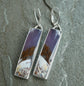 Twilight Splendor — A Pair of Purple Moss Agate Landscape Dangle Earrings in Sterling Silver