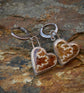 Unbreak my Hearts — A Pair of Suture Ammonite Earrings in Oxidized Sterling Silver and Gold