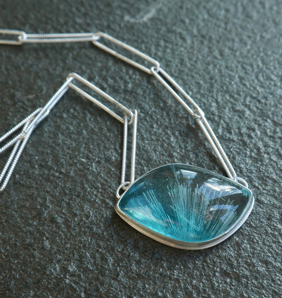 Frozen in Time: Cracked Ice — A Bridewell Stone Pendant Necklace in Sterling Silver