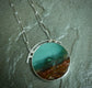 Underwater Mountain — A Scenic Opalized Petrified Wood Pendant Necklace in Sterling Silver
