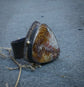 The Transition — A Fossilized Coral Ring in Oxidized Sterling Silver and 14kt Gold — Size 8
