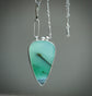 Hidden Scenes — Deep Sea Dive; A Petrified Blue Wood Opal Pendant Necklace in Sterling Silver