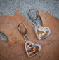 Unbreak my Hearts — A Pair of Suture Ammonite Earrings in Oxidized Sterling Silver and Gold