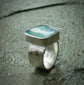 Frostbite — An Australian Boulder Opal Ring in Sterling Silver and Solid 14kt Gold — Size 6 1/2