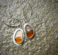 Deep in The Golden Hour — A Pair of Montana Agate Landscape Earrings in Sterling Silver and Gold