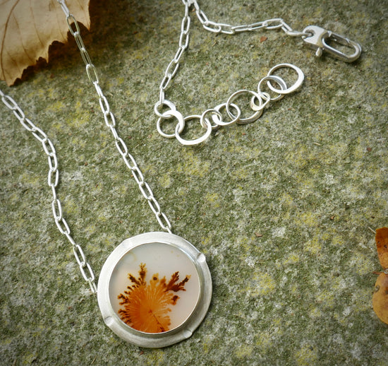 Branching into the Wild — A Dendritic Agate Pendant Necklace in Sterling Silver