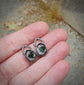 Watermelon Chunks — A Pair of Watermelon Tourmaline Stud Earrings in Oxidized Sterling Silver
