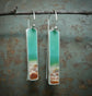 Driftwoods — A Pair of Petrified Wood Opal Dangle Earrings in Sterling Silver