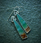Seaside Driftwoods — A Pair of Petrified Wood Opal Dangle Earrings in Sterling Silver