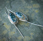 Forest Edge — A Pair of Mismatched Morning Dew Jasper Drop Earrings in Sterling Silver and Gold